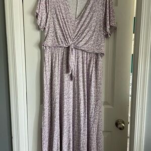 Floral V-Neck Tie-Front Dress